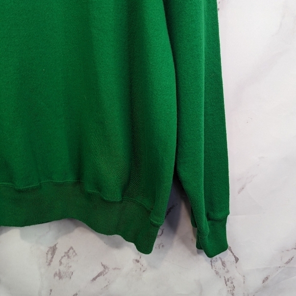 Vintage Sweatshirt Womens XL Grass Green Cotton Lee 90s Dad Crew Neck Blank - Picture 4 of 10